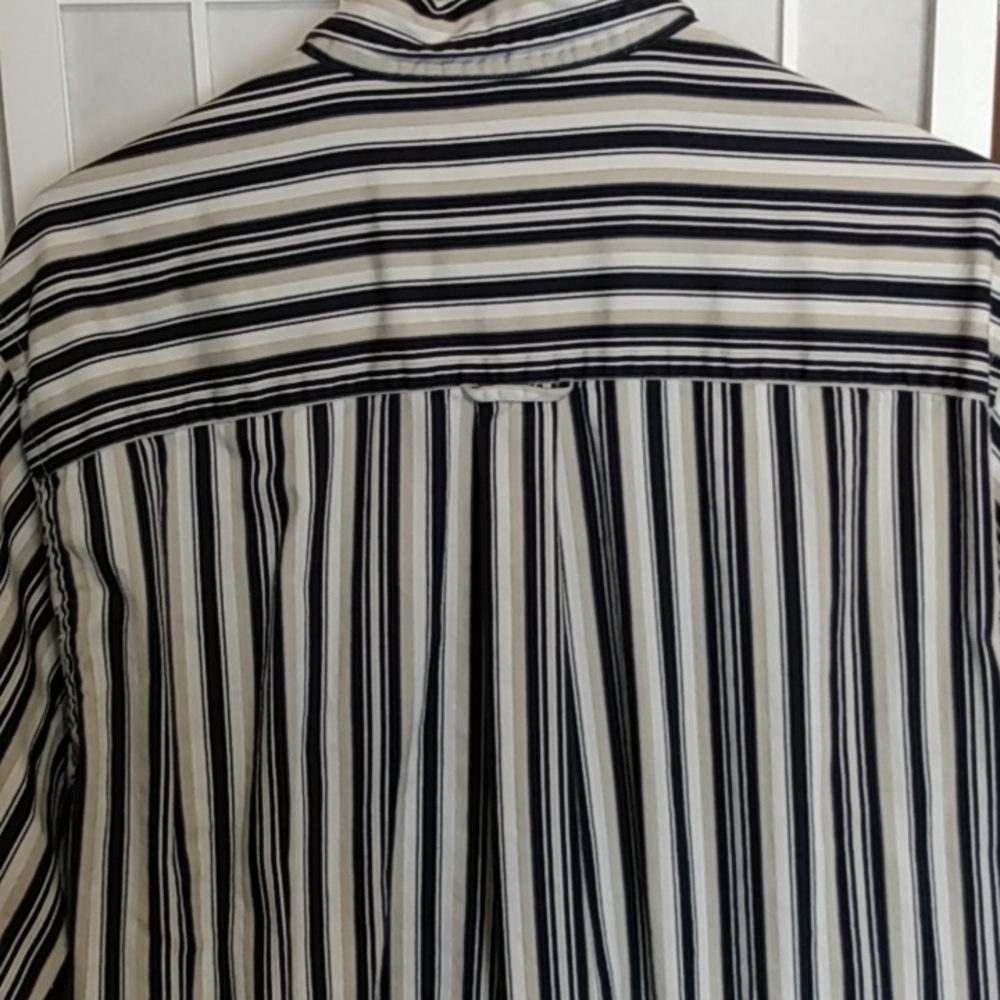 Roundtree & Yorke Mens Classic‎ Fit Striped Button Down Shirt Size M - Picture 6 of 10
